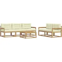 vidaXL Set di divani da esterno, 6 pezzi, bianco e crema