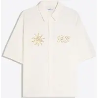 Bershka Camicia giallo oro / bianco naturale