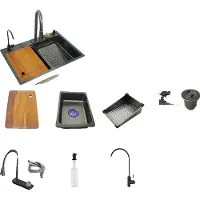 OEM Lavello da cucina, vasca singola, acciaio inox, 68x46 B