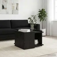 Prolenta Maison Exclusive - Tavolino da caffè nero, finitura effetto legno di quercia, 50,5 x 50 x 33 cm, materiale: legno ingegnerizzato