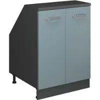 Vicco Mobile cucina sottotetto R-Line Grigio-blu 60 cm con 2 porte, corpio 60 cm profondità, Model 60271
