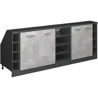 Vicco Mobile cucina sottotetto R-Line Calcestruzzo 210 cm Set di 5 carcasse armadio profondità 60 cm, Model 60415