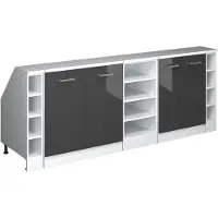 Vicco Mobile cucina sottotetto R-Line Antracite lucido 210 cm Set di 5 carcasse armadio profondità 60 cm, Model 60418