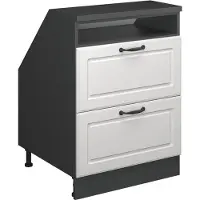Vicco Mobile cucina sottotetto R-Line Bianco rustico 60 cm con 2 cassetti, corpio 60 cm profondità, Model 60531