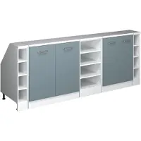 Vicco Mobile cucina sottotetto R-Line Grigio-blu 210 cm Set di 5 carcasse armadio profondità 60 cm, Model 60530