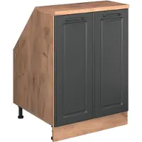 Vicco Mobile cucina sottotetto R-Line Antracite rustico 60 cm con 2 porte, corpio 60 cm profondità, Model 60115
