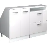 Vicco Mobile cucina sottotetto R-Line Bianco lucido 120 cm Set di 2 carcasse armadio profondità 60 cm, Model 59944
