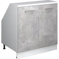 Vicco Mobile cucina sottotetto R-Line Calcestruzzo 80 cm con 2 porte, corpio 60 cm profondità, Model 60508