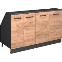 Vicco Mobile cucina sottotetto R-Line Rovere dorato 140 cm Set di 2 carcasse armadio profondità 60 cm, Model 60058