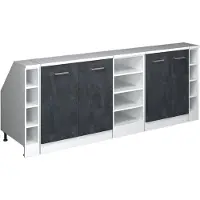 Vicco Mobile cucina sottotetto R-Line Calce nera 210 cm Set di 5 carcasse armadio profondità 60 cm, Model 60305