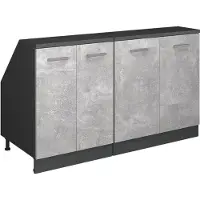 Vicco Mobile cucina sottotetto R-Line Calcestruzzo 140 cm Set di 2 carcasse armadio profondità 60 cm, Model 60521