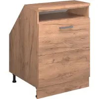 Vicco Mobile cucina sottotetto R-Line Rovere dorato 60 cm con 2 cassetti, corpio 60 cm profondità, Model 60533