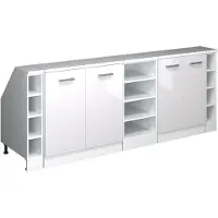Vicco Mobile cucina sottotetto R-Line Bianco lucido 210 cm Set di 5 carcasse armadio profondità 60 cm, Model 60185