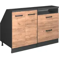 Vicco Mobile cucina sottotetto R-Line Rovere dorato 120 cm Set di 2 carcasse armadio profondità 60 cm, Model 59940