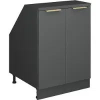 Vicco Mobile cucina sottotetto R-Line Antracite-oro 60 cm con 2 porte, corpio 60 cm profondità, Model 60665