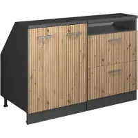 Vicco Mobile cucina sottotetto R-Line Rovere artigianale 120 cm Set di 2 carcasse armadio profondità 60 cm, Model 60441
