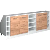 Vicco Mobile cucina sottotetto R-Line Rovere dorato 210 cm Set di 5 carcasse armadio profondità 60 cm, Model 60381