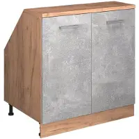 Vicco Mobile cucina sottotetto R-Line Calcestruzzo 80 cm con 2 porte, corpio 60 cm profondità, Model 60469