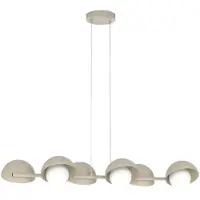 Emibig LIGHTING Lampada a sospensione BOOM, beige, lunghezza 88 cm, a 6 luci, metallo/vetro