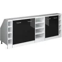 Vicco Mobile cucina sottotetto R-Line Nero lucido 210 cm Set di 5 carcasse armadio profondità 60 cm, Model 60419