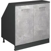 Vicco Mobile cucina sottotetto R-Line Calcestruzzo 80 cm con 2 porte, corpio 60 cm profondità, Model 60540