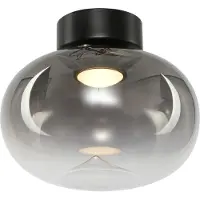 Milagro Moderna lampada da soffitto per soggiorno o camera da letto, paralume in vetro fumé nero, colore caldo, LED 4W VASO