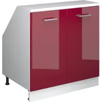 Vicco Mobile cucina sottotetto R-Line Rosso lucido 80 cm con 2 porte, corpio 60 cm profondità, Model 60319