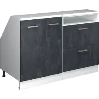 Vicco Mobile cucina sottotetto R-Line Calce nera 120 cm Set di 2 carcasse armadio profondità 60 cm, Model 59980