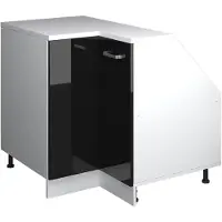 Vicco Mobile cucina angolare per sottotetto R-Line Nero lucido 75.6 cm con 1 porta, corpio dell’armadio profondità 60 cm, Model 60205