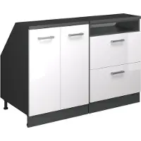 Vicco Mobile cucina sottotetto R-Line Bianco lucido 120 cm Set di 2 carcasse armadio profondità 60 cm, Model 60131