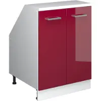 Vicco Mobile cucina sottotetto R-Line Rosso lucido 60 cm con 2 porte, corpio 60 cm profondità, Model 60466