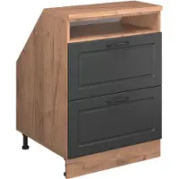 Vicco Mobile cucina sottotetto R-Line Antracite rustico 60 cm con 2 cassetti, corpio 60 cm profondità, Model 60496