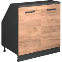 Vicco Mobile cucina sottotetto R-Line Rovere dorato 80 cm con 2 porte, corpio 60 cm profondità, Model 60080
