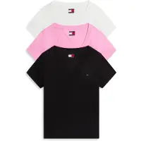 Tommy Hilfiger 3-pack V-neck Tee Black/ecru/pink Daisy Taglia: M | Maglie Sportivi Outlet | Donna | Nero