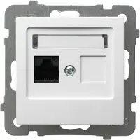 Ospel RJ45 Cat. 5e Presa USB singola senza cornice Bianco AS