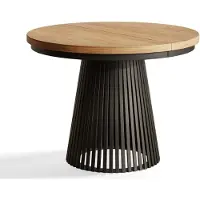 Alpi Möbel Tavolo da Pranzo Allungabile, Tavolo da Cucina Rotondo, Stabile Costruzione con Gambe in Metallo, Diametro 100 cm, Craft, Collezione Nero