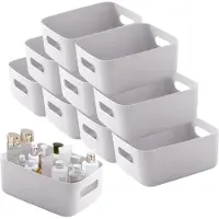 OEM 10 contenitori di plastica, grigi, dimensioni 30x20x12 cm, con maniglie