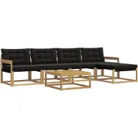 vidaXL Set di divani da esterno, 6 pezzi, bianco e nero