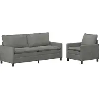 vidaXL Set di divani, 2 pezzi, grigio scuro, in velluto