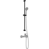 vidaXL Supporto per soffione doccia, nero, 100 cm, acciaio inossidabile