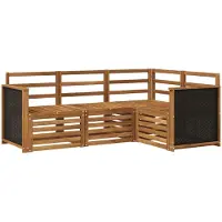 vidaXL Set da salotto da esterno , 4 pezzi, poliestere naturale