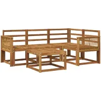 vidaXL Set da salotto da esterno , 5 pezzi, in legno massello di acacia naturale