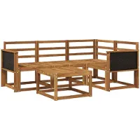 vidaXL Set da salotto da esterno , 5 pezzi, in legno massello di acacia naturale