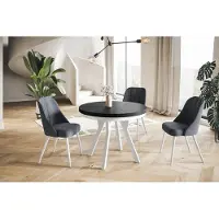 Alpi Möbel Tavolo da Pranzo Allungabile Evo, Costruzione Robusta, 100-200 cm, Nero