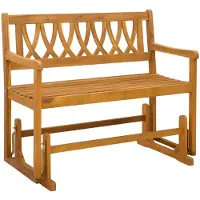 vidaXL Panchina a dondolo da giardino in legno massello di acacia, colore naturale, 110 x 59 x 97 cm