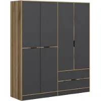 Skye Decor , Elina - 7199, armadio, Dore, 100 % PANNELLI DI PARTICELLE RIVESTITI IN MELAMMINA, 185 x 52 x 208 cm