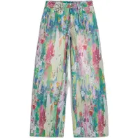 Desigual , pantaloni jeans wide leg splatter, Donna, Cotone, Blu, 42