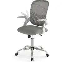 KOMFOTTEU Sedia da ufficio in tessuto a rete traspirante, sedia da scrivania ergonomica con altezza regolabile, braccioli ribaltabili, girevole a 360°, con rotelle universali, carico massimo 136 kg