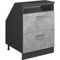 Vicco Mobile cucina sottotetto R-Line Calcestruzzo 60 cm con 2 cassetti, corpio 60 cm profondità, Model 60223