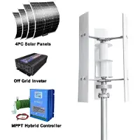 StarTech.com Turbina eolica - Generatore eolico da 3 kW a 12 V con impianto solare - 3 pale - Velocità di avvio 1,5 m/s - Lega di alluminio - Bianco